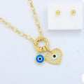 collar ojo turco-aretes redondo